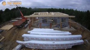 Комбинированный дом из газобетона и бруса. Весь процесс строительства от фундамента до крыши