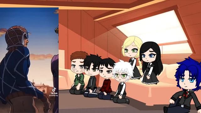 Реакция персонажей Tiny Bunny на JJBA Golden Wind