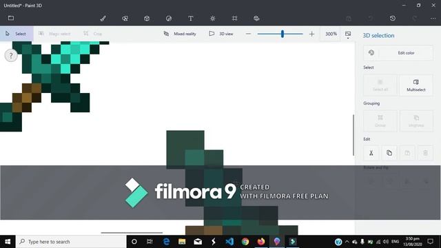 Minecraft diamond sword 3D model (pixel by pixel) смотреть онлайн