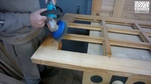 Снятие старого лака с двери щеткой Osborn