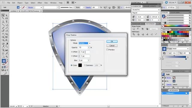 How to make a shield in Adobe Illustrator смотреть онлайн