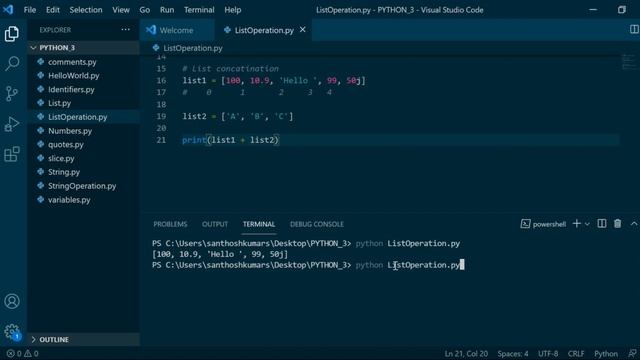 #15 List Addition in Python 3 [List Concatenation] | Python for beginners | 2021 смотреть онлайн