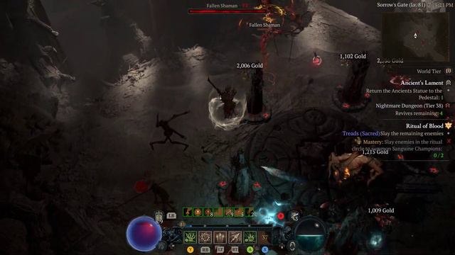Diablo 4 Necromancer Bone spear Necromancer solo Nighmare dungeon Magyar. смотреть онлайн