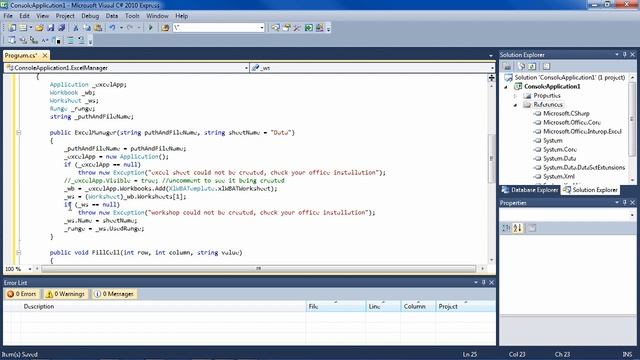 C#: COM Interop: Creating Excel Files смотреть онлайн