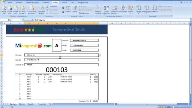 Factura en Excel (Simple) смотреть онлайн