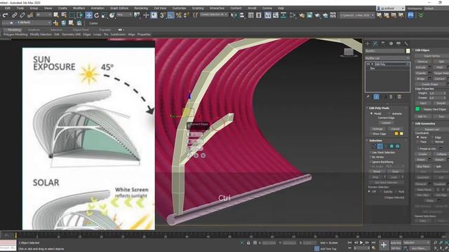 Полигональное моделирование сложной формы навеса и ферм в 3DsMax смотреть онлайн