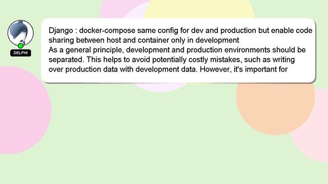 Django : docker-compose same config for dev and production but enable code sharing between host and смотреть онлайн