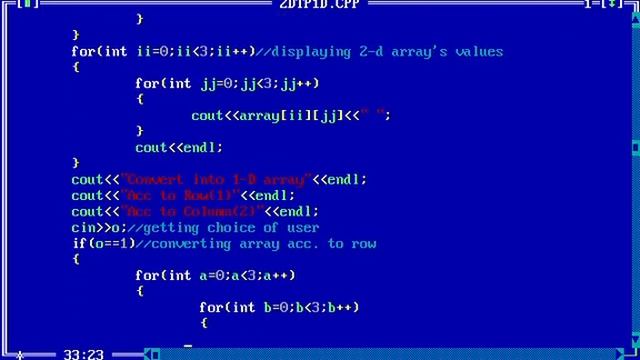 2D array to 1D array conversion c++ смотреть онлайн