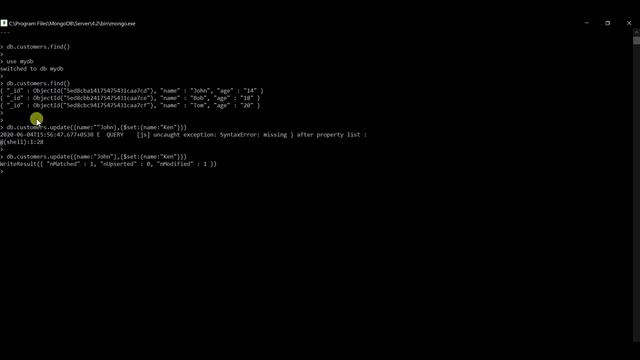 mongodb4.2.7 curd operation | MongoDB 4.2.7 v | Jun 2020 | mongodb insert, update, delete operation смотреть онлайн