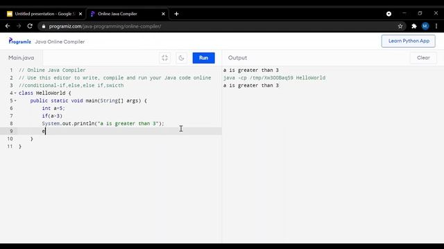 if-else statements with execution||Conditional statements in java|| смотреть онлайн