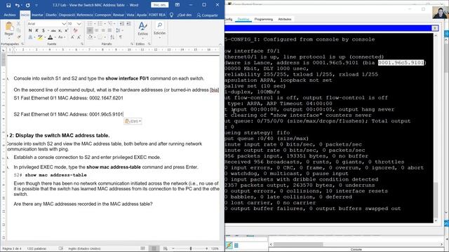 7.3.7 Lab - View the Switch MAC Address Table смотреть онлайн