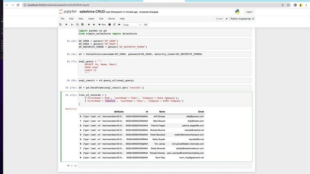 Salesforce CRUD Operations with Python (Using Jupyter Notebook, Pandas and Simple-Salesforce) смотреть онлайн