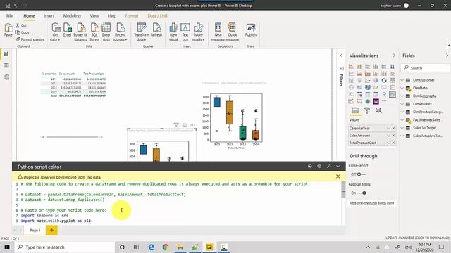 Create a boxplot with swarm plot Power BI смотреть онлайн
