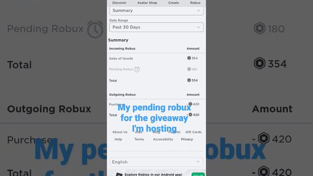 pending robux for my giveaway on the next sunday (enter now!) #roblox смотреть онлайн
