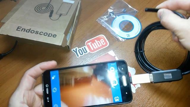Посылка из Китая (USB Эндоскоп с 0.3MP камерой, водонепроницаемый ,6 Светодиодов) смотреть онлайн