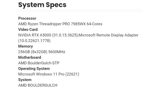 AMD Ryzen Threadripper PRO 7985WX 64 core Processor Surfaces on PugetBench Database смотреть онлайн
