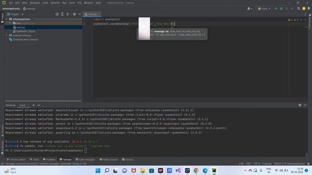python code to send whatsapp message смотреть онлайн