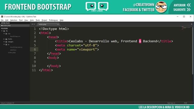 Frontend con Bootstrap 3.X: 03 - Index & Hola Mundo смотреть онлайн