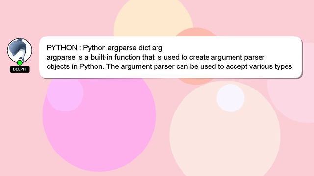PYTHON : Python argparse dict arg смотреть онлайн