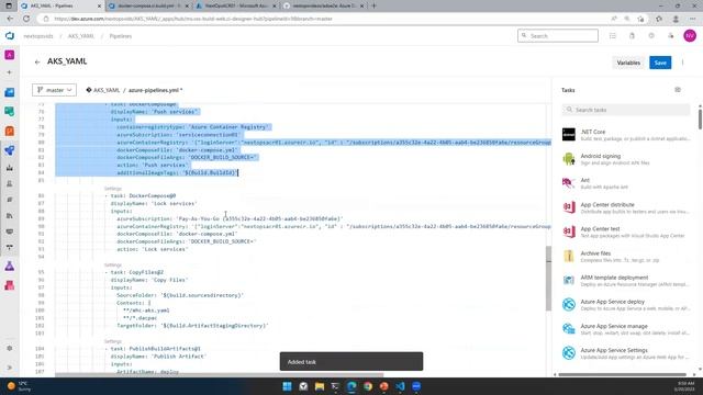 Lab 11 YAML Pipeline in Azure DevOps with AKS, ACR and Azure SQL смотреть онлайн
