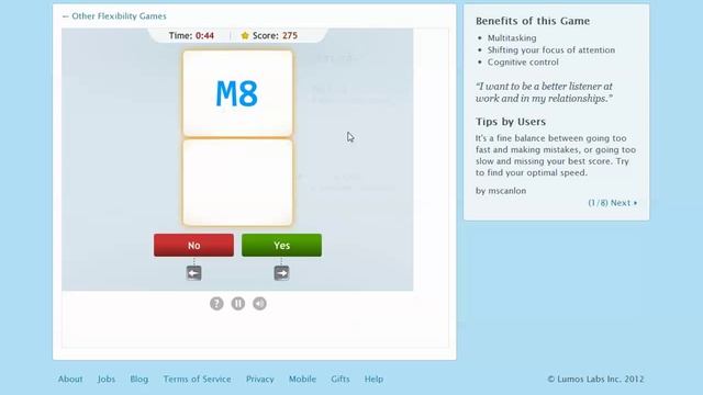 Lumosity - развивающие игры, часть 2