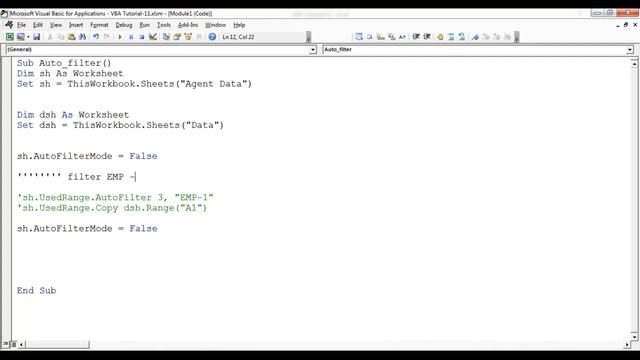 VBA Tutorial 11: Auto filter in Excel VBA смотреть онлайн