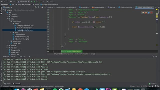 Laravel Backpack #8 (Связываем категории и товары) смотреть онлайн