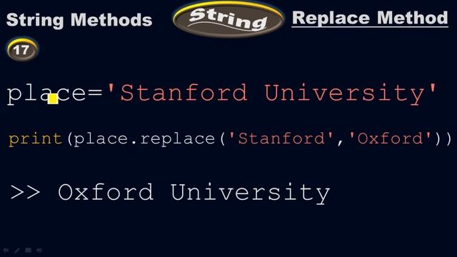 Replace string method to replace a string by another - String methods - Python by #Moein смотреть онлайн