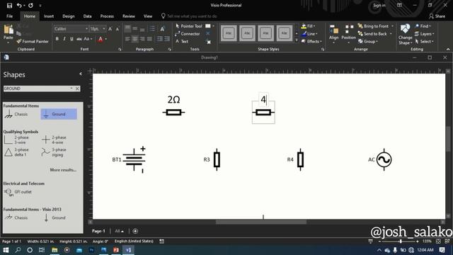Designing A Simple Electrical Circuit In MS Visio смотреть онлайн