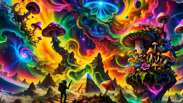 AI Manifest Majestic Psychedelia Dreamsicle [2024 Visuals] [Psybient Chill Beat]