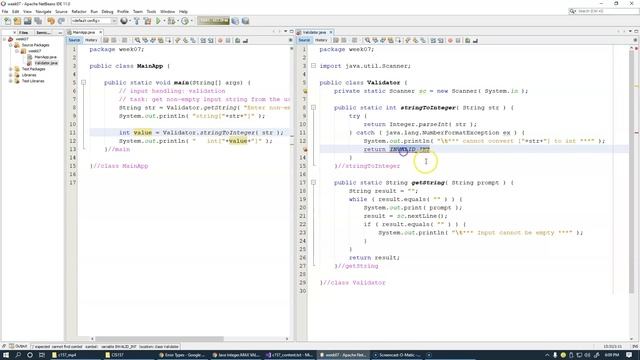7.5 NumberFormatException example смотреть онлайн