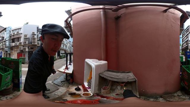 Трущобы Лодочной гавани Boat Quay на Singapore River в самом центре Сингапура VR 360°