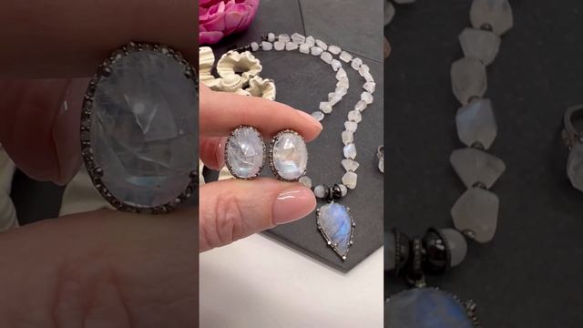 Украшения с ЛУННЫМ КАМНЕМ. смотреть онлайн