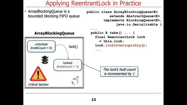 Example Application of Java ReentrantLock смотреть онлайн