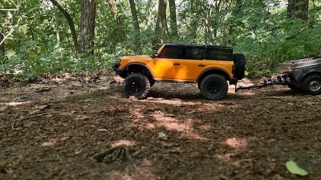 1/10 Scale RC - Ford Bronco 2021 with Team Raffee Co Pop-up Camper Tent Trailer - Traxxas TRX-4 смотреть онлайн