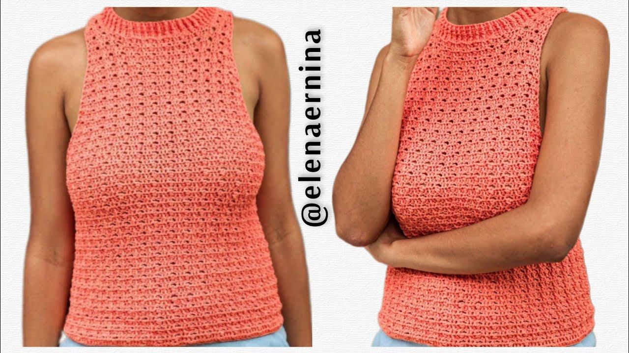 Проще простого!  СУПЕР лёгкий летний топ, топ - кроп крючком. Узор всего-то 2 ряда + схемы вязания