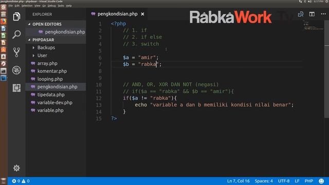 6. Learn IF, IF ELSE AND SWITCH ON PHP | Belajar IF, ELSE dan Swith di PHP смотреть онлайн