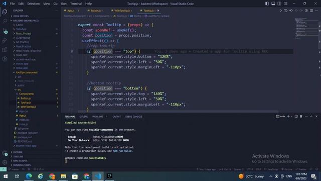 Showing Tooltip over a button using React смотреть онлайн