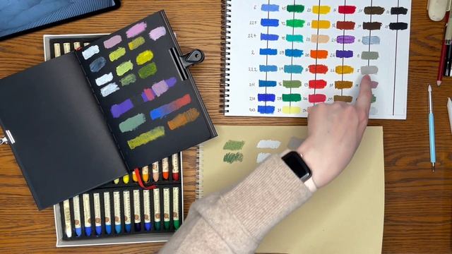 Выкраска набора масляной пастели Sennelier/ рисую, сравниваю, тестирую