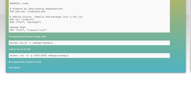 Run a maven webapp in a docker container смотреть онлайн