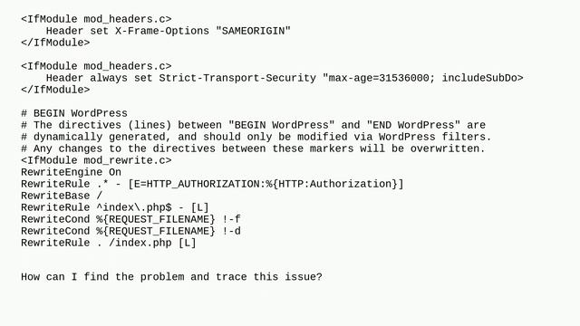 Webmasters: Problem to detect security script like X-Frame through .htaccess file in WordPress an.. смотреть онлайн