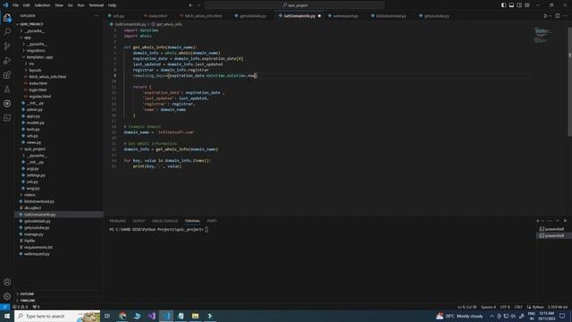 Calculate remaining days from whois Python module | Domain Expiration Check смотреть онлайн