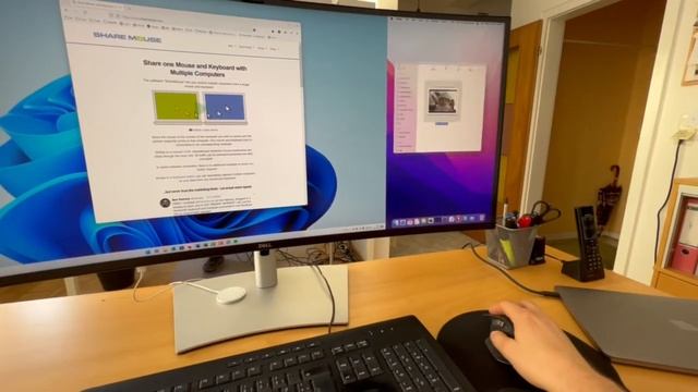 Dell U4021QW - Move Mouse And Drag & Drop Files Between Mac/Windows On Split-screen