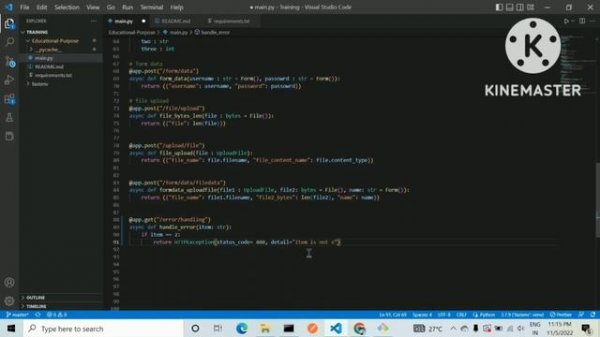 Fastapi error handling | HTTP Exception in fastapi