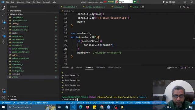 Javascript While loop, debug and understand while loop смотреть онлайн