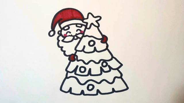 Как нарисовать елку и деда мороза