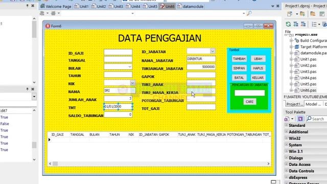 MEMBUAT FORM PENGGAJIAN│APLIKASI GAJI & TABUNGAN│EMBARCADERO DELPHI XE│MYSQL PHP MY ADMIN│PART 5 смотреть онлайн