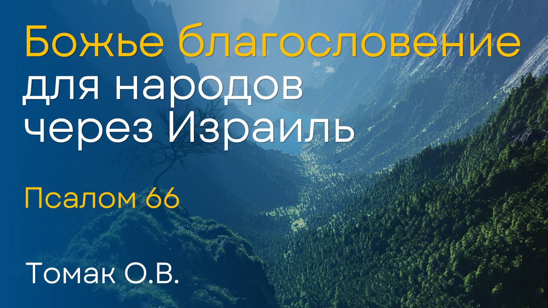 Божье благословение для народов через Израиль | Томак О.В. смотреть онлайн