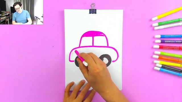 Как нарисовать МАШИНКУ уроки рисования для детей смотреть онлайн