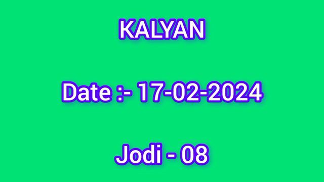 Kalyan,17-02-2024, Kalyan single fix Jodi, Kalyan open today смотреть онлайн